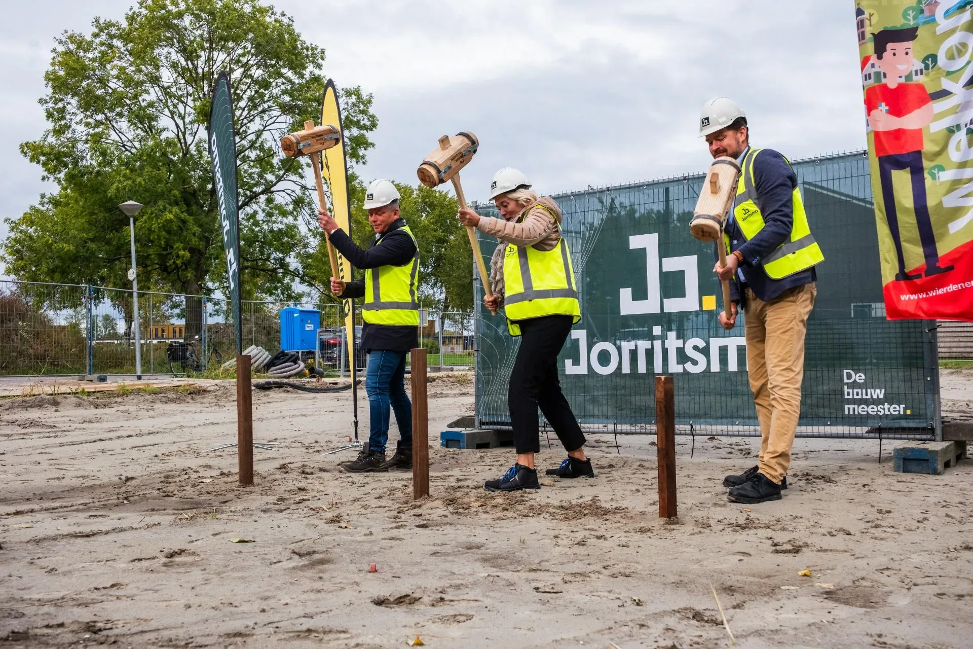 Eerste paalmoment 14 nieuwe woningen in Nij Nittersum