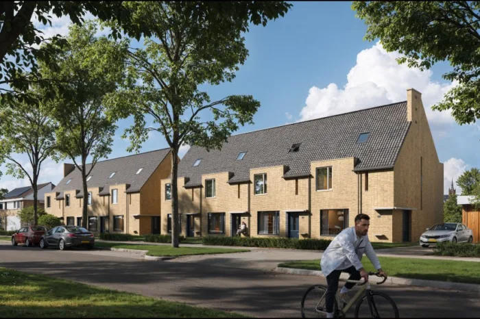 Artist Impresion 17 woningen in Uithuizen voor Goud Wonen