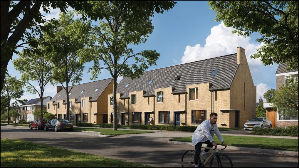 Artist Impresion 17 woningen in Uithuizen voor Goud Wonen