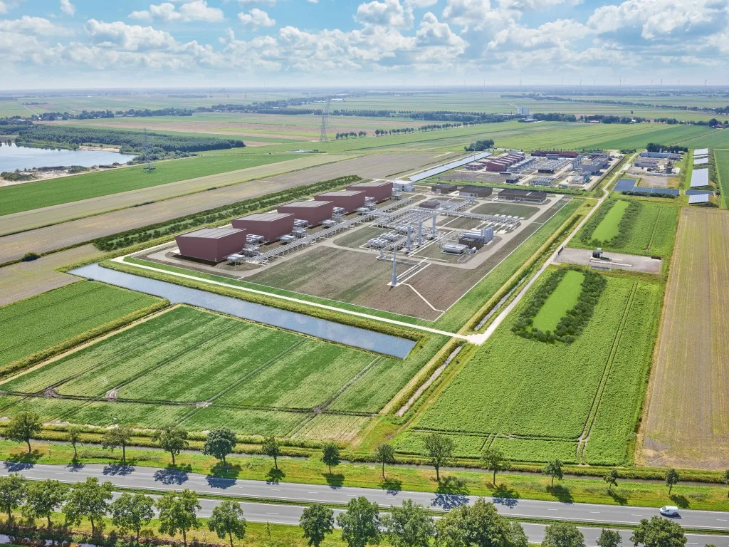 Hystock Artist impression de bovengrondse installatie van de ondergrondse waterstofopslag